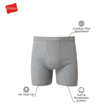 Hanes Boxer Briefs, Cool Dri Moisture-Wicking Underwear, Cotton No-Ride-up for Men, Multi-Packs Available, 6 Pack - Black/Gray, X-Large 🍁 All In One Marketplace Canada