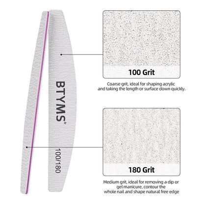 BTYMS 25 Pcs Nail Files 100/180 Grit Double Sided Emery Boards Coarse and Medium Nail File for Acrylic Nails and Natural Nails 🍁 All In One Marketplace Canada