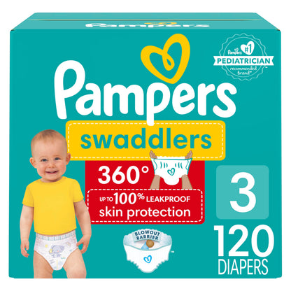 Pampers Swaddlers 360 Pull-On Diapers, Size 3, 120 Count for up to 100% Leakproof Skin Protection and Easy Changes 🍁 All In One Marketplace Canada