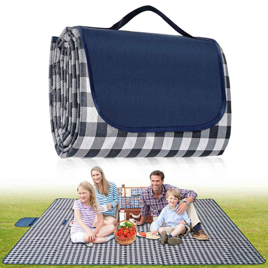 Extra Large Outdoor Picnic Blanket, 79"x79" Waterproof Picnic Mat, Sandproof Beach Blanket Portable Camping Blanket Lightweight for Park Beach Camping Courtyard (Dark Blue) 🍁 All In One Marketplace Canada