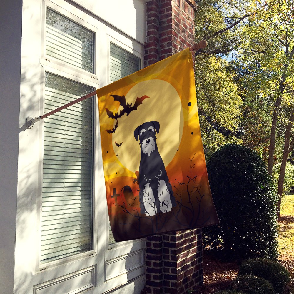Caroline's Treasures BB4300CHF Halloween Standard Schnauzer Black Grey Flag Canvas House Size, Large, Multicolor