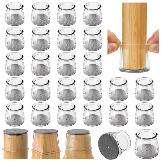 Chair Leg Floor Protectors 24PCS Furniture Sliders for Hardwood Floors, Silicone Chair Leg Protectors for Protecting Floors from Scratches and Noise, Fit:15/16" to 1-5/16" (23-33mm) 🍁 All In One Marketplace Canada