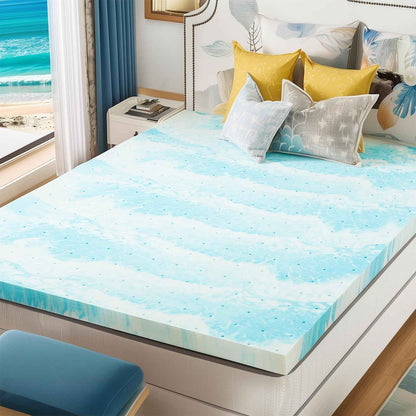 Sweetcrispy 3 Inch Twin Memory Foam Mattress Topper, Blue 🍁 All In One Marketplace Canada
