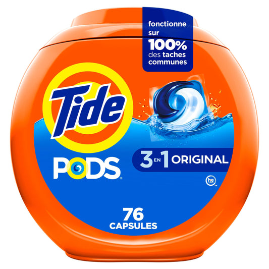 Tide PODs Laundry Detergent, Original Scent, 3-in-1 Stain Remover, Odor Fighter, Color Protector, Concentrated Laundry Soap Pacs, 76 Count 🍁 All In One Marketplace Canada
