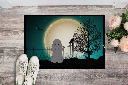 Caroline's Treasures BB2258MAT Halloween Scary Poodle Silver Door Mat, Indoor Rug or Outdoor Welcome Mat 18x27 Doormat, 18H X 27W, Multicolor