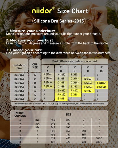 Niidor Adhesive Bra Strapless Sticky Invisible Push up Silicone Bra for Backless Dress with Nipple Covers Nude (B Cup) 🍁 All In One Marketplace Canada