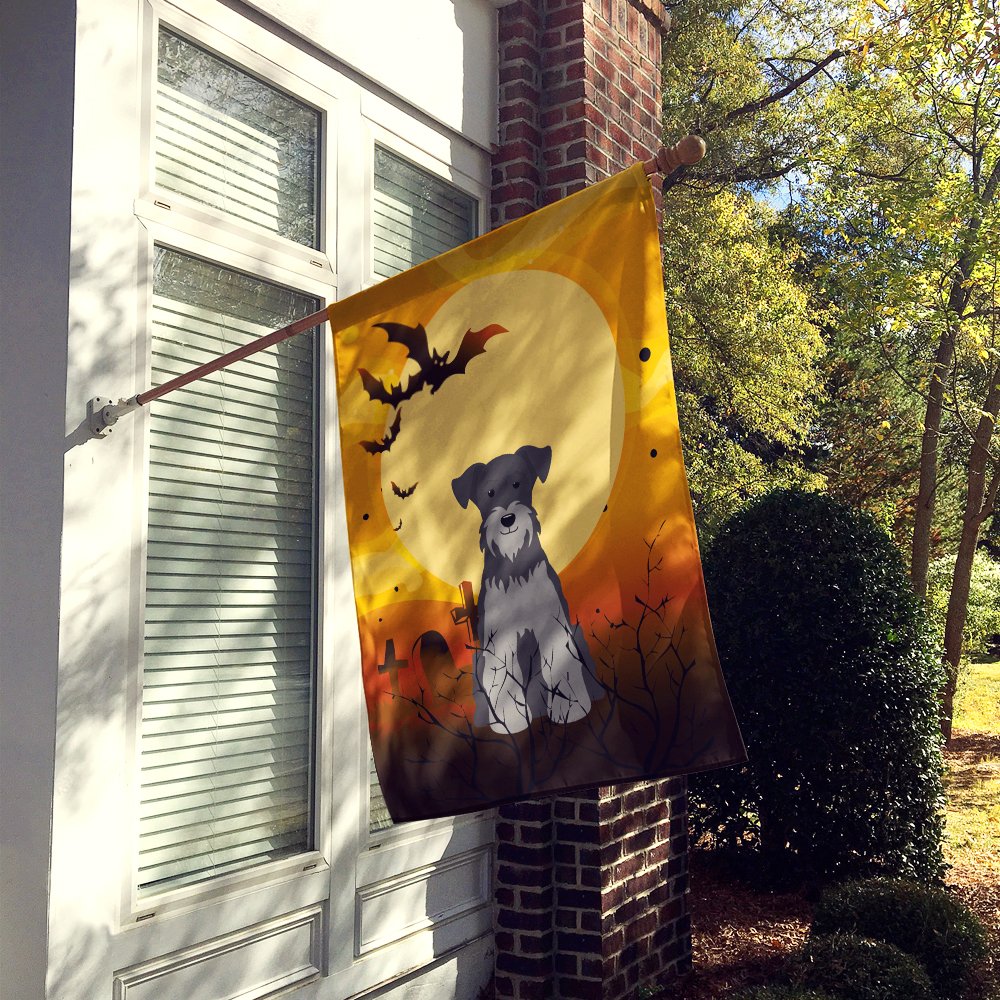 Caroline's Treasures BB4318CHF Halloween Miniature Schanuzer Black Silver Flag Canvas House Size, Large, Multicolor