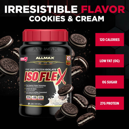 ALLMAX ISOFLEX Whey Protein Isolate, Cookies & Cream, 2 lb 🍁 All In One Marketplace Canada