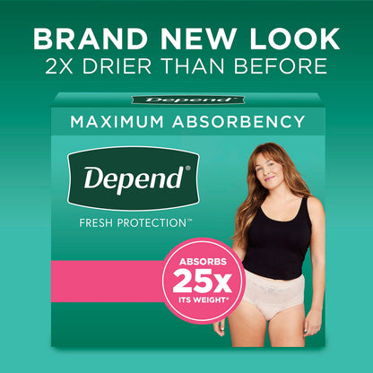 Depend Fresh Protection Adult Incontinence Underwear for Women (Formerly Depend Fit-Flex), Disposable, Maximum, Extra-Large, Blush, 36 Count 🍁 All In One Marketplace Canada