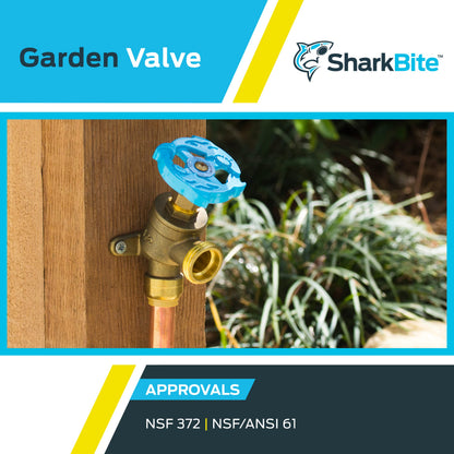 SharkBite 1/2 Inch x 3/4 Inch MHT Garden Valve, Multi Turn, Push to Connect Brass Plumbing Fitting, PEX Pipe, Copper, CPVC, PE-RT, HDPE, 24622LF 🍁 All In One Marketplace Canada