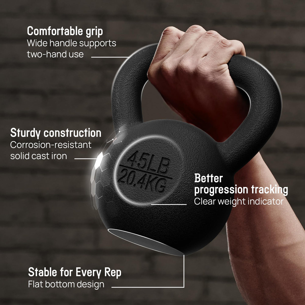 Yes4All Solid Cast Iron Kettlebell Weights Set – Great for Full Body Workout and Strength Training – Kettlebell 25 lbs (Black) 🍁 All In One Marketplace Canada