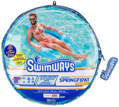 SwimWays Spring Float Premium XL Recliner Chair, Inflatable Pool Floats Adult with Fast Inflation, 25% Larger Than Recliner, Supports Up to 300 lbs 🍁 All In One Marketplace Canada