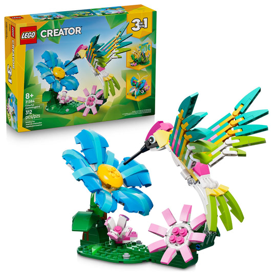 LEGO Creator 3 in1 Wild Animals: Colorful Hummingbird Building Toy for Girls, Boys, & Kids, Ages 8+ - Build a Bird, Butterfly, or Tropical Fish - Gift Idea for Birthdays - 31384 🍁 All In One Marketplace Canada