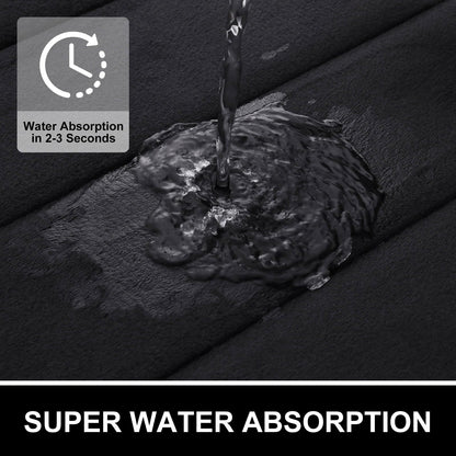 OLANLY Soft Memory Foam Bath Mat, Non-Slip and Super Absorbent Bathroom Mat, Machine Washable Quick Dry Bath Mats for Bathroom, Shower, and Tub, 16" x 24", Black 🍁 All In One Marketplace Canada