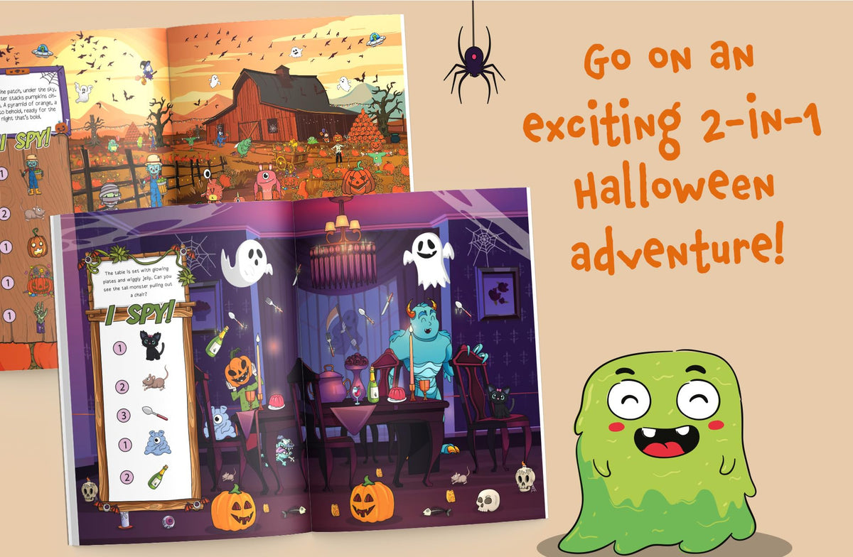 I Spy Halloween 2-in-1: Spot Friendly Monsters & Explore the Spooky Mansion! A Big Search and Find Book for Toddlers