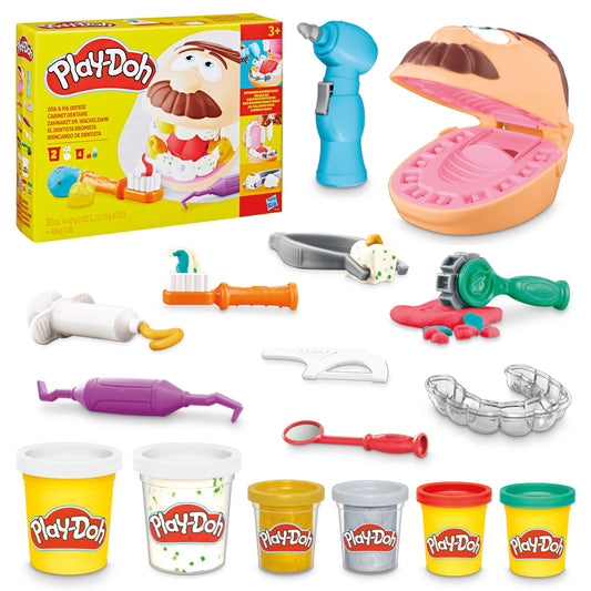 Play-Doh Drill 'n Fill Dentist Toy for Kids 3 Years and Up with Cavity and Metallic Colored Modeling Compound, 10 Tools, 8 Total Cans, 2 Ounces Each, Non-Toxic, Assorted Colors 🍁 All In One Marketplace Canada