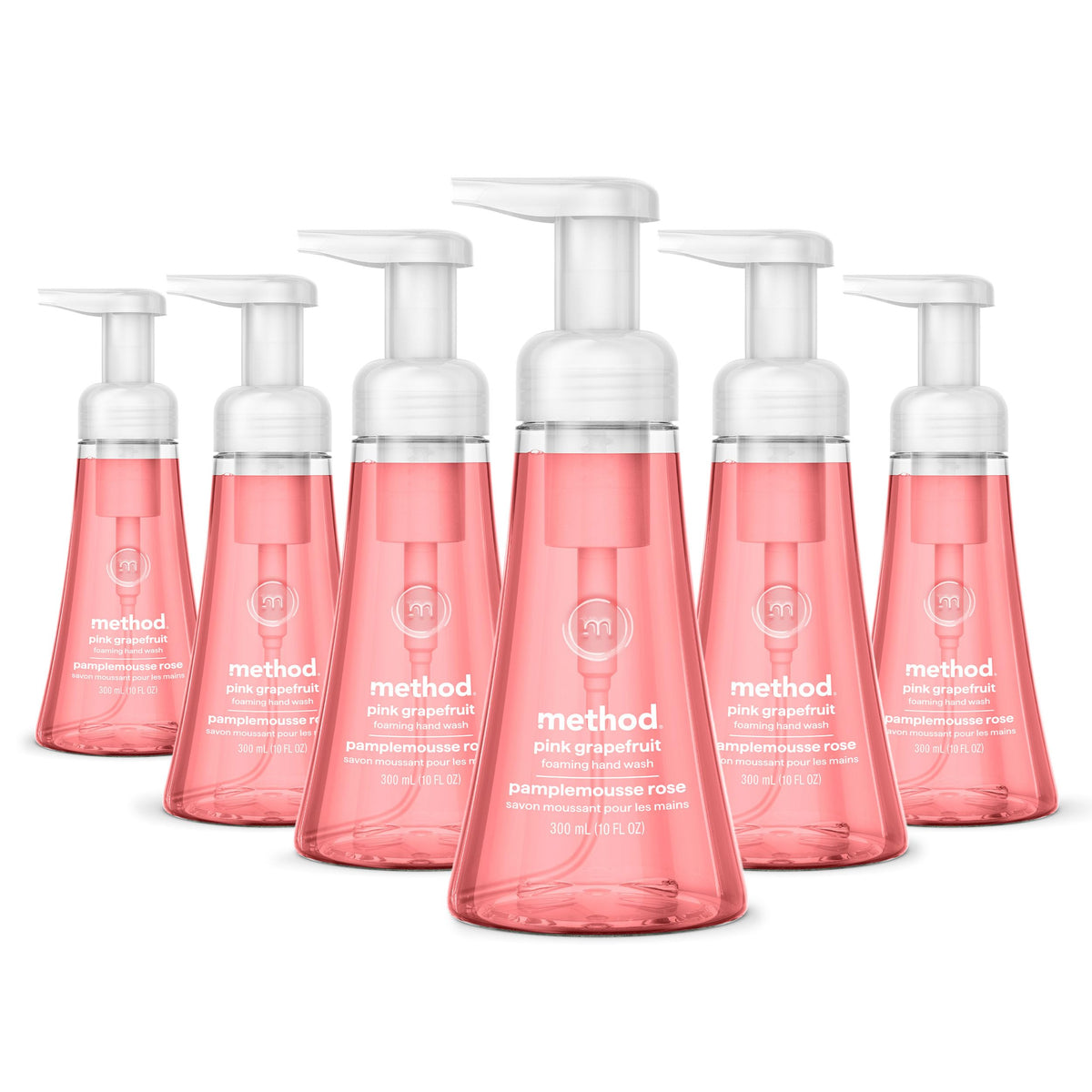 Method Foaming Hand Soap, Biodegradable Formula with Foaming Soap Dispenser Made of 100% Recycled Plastic, Pink Grapefruit Scent, 300 ml Soap Pump Bottles, 6 Pack 🍁 All In One Marketplace Canada