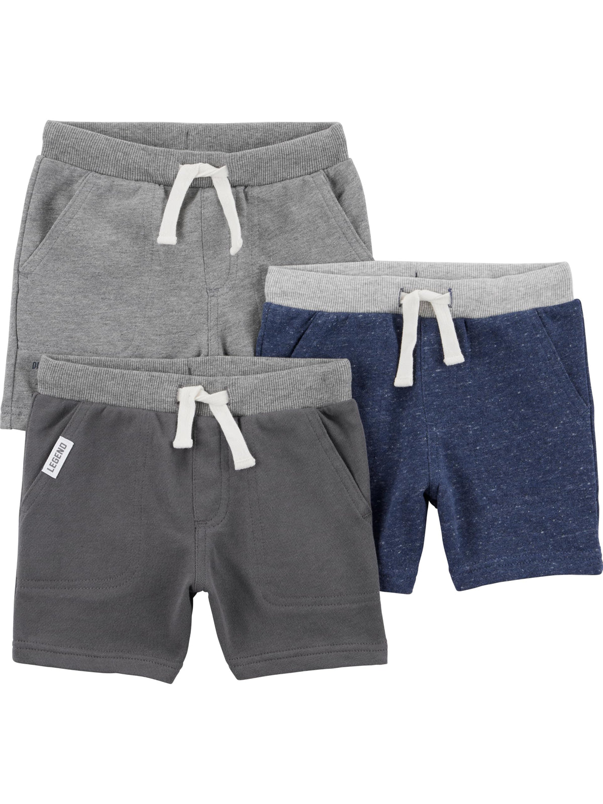 Simple Joys by Carter's Boys' Toddler Multi-Pack Knit Shorts, Navy Heather/Charcoal Heather/Gray, 2T 🍁 All In One Marketplace Canada