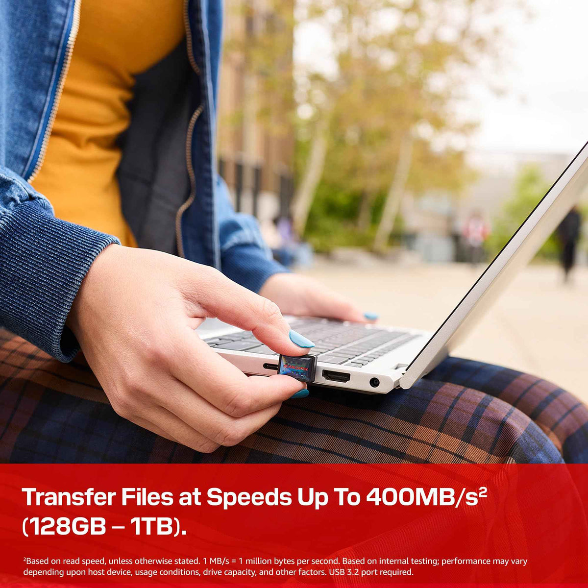 SANDISK 128GB Extreme Fit USB-C Flash Drive - Up to 400MB/s Read speeds, USB 3.2 Gen 1, USB Type-C - Plug-and-Stay Storage - Black - SDCZ530-128G-G46