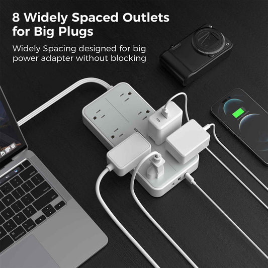 TESSAN Flat Plug Power Bars with Surge Protector 1080J, 6 Ft 🍁 All In One Marketplace Canada