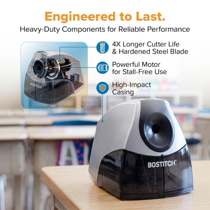 Bostitch Office Personal Electric Pencil Sharpener, Powerful Stall-Free Motor, High Capacity Shavings Tray, Black (EPS4-BLKSLV) 🍁 All In One Marketplace Canada