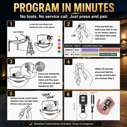 2 for Chamberlain LiftMaster Craftsman Garage Door Opener Remote 893LM 893Max 891LM 971LM 973LM 371LM 373LM Universal 🍁 All In One Marketplace Canada
