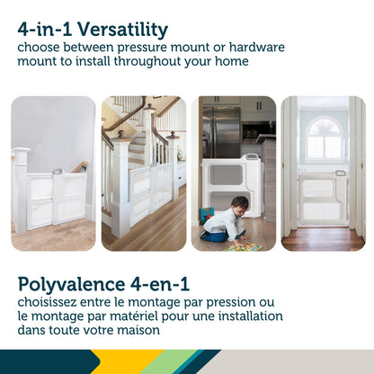 Safety 1st Perfect Fit Gate, Pressure or Hardware installed - Fits Spaces Between 28" and 42" Wide, 28" Tall. Pivoting Bumper For Uneven Openings, Solid Panel Design, Perfect for babies and Pets, White 🍁 All In One Marketplace Canada