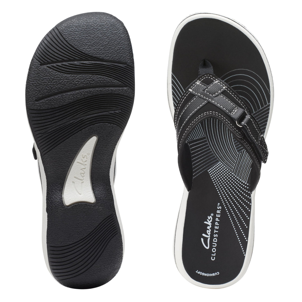 Clarks womens BREEZE SEA Flip Flops, Black, 8 US 🍁 All In One Marketplace Canada