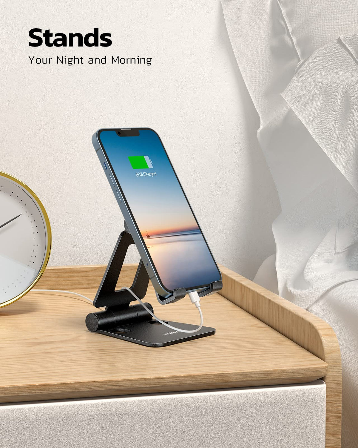 Nulaxy Dual Foldable Phone Stand for Desk, Fully Adjustable Desktop Cell Phone Holder Accessories for Office Kindle Compatible with 4-8" Mobile Devices iPhone Pro/Max/Plus, iPad Pro/Air/Mini, Black 🍁 All In One Marketplace Canada