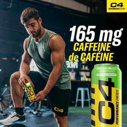 Cellucor C4 Performance Energy Drink, Twisted Limeade, Carbonated Sugar Free Drink with no Artificial Colours or Dyes, 473mL, 12 count 🍁 All In One Marketplace Canada