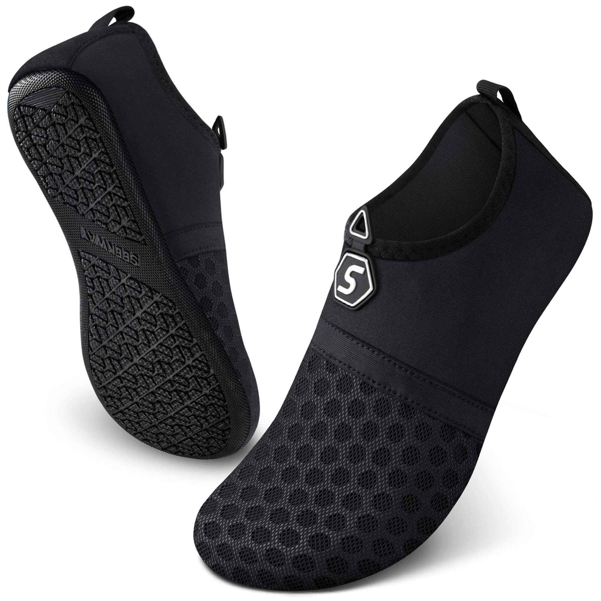 SEEKWAY Water Shoes Women Men Quick-Dry Beach Aqua Socks Barefoot Non Slip Swim Pool Outdoor Surf River Lake Yoga SK001 Black Size 10-11 W/9-10 M 🍁 All In One Marketplace Canada
