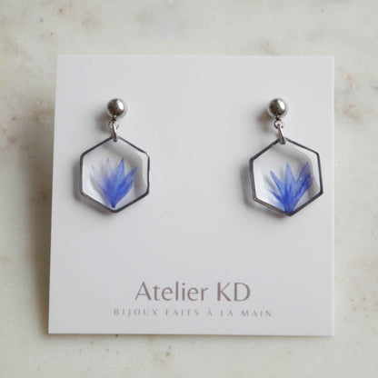 Boucles d'oreilles Blu - hexa(médium)