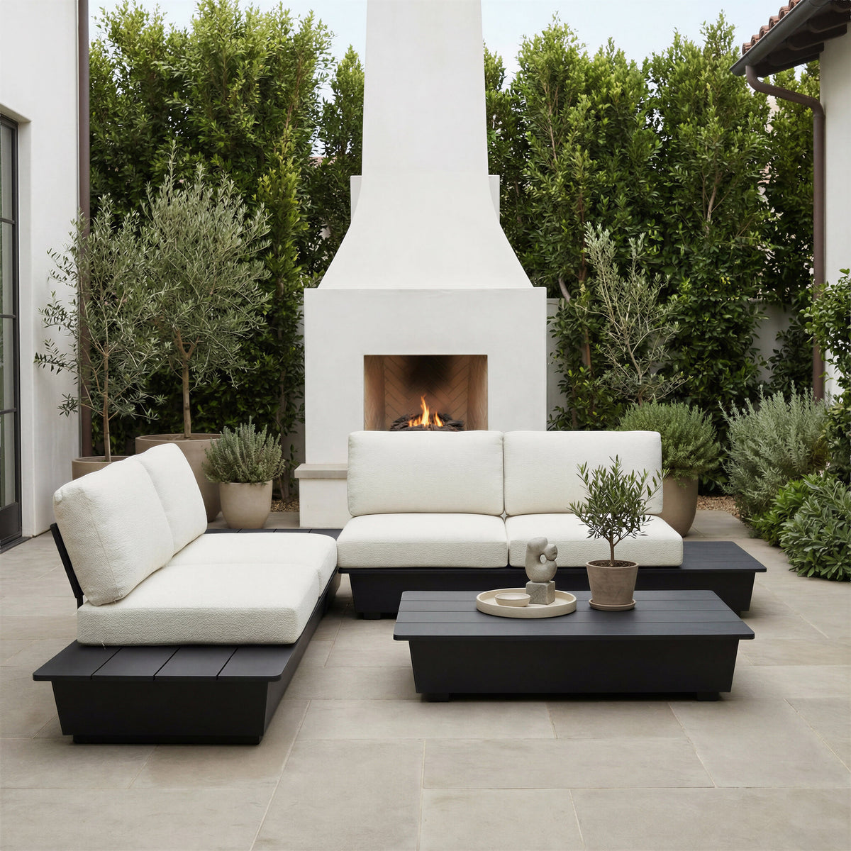 Arbor 2 Seater Modern Outdoor Sofa - Black