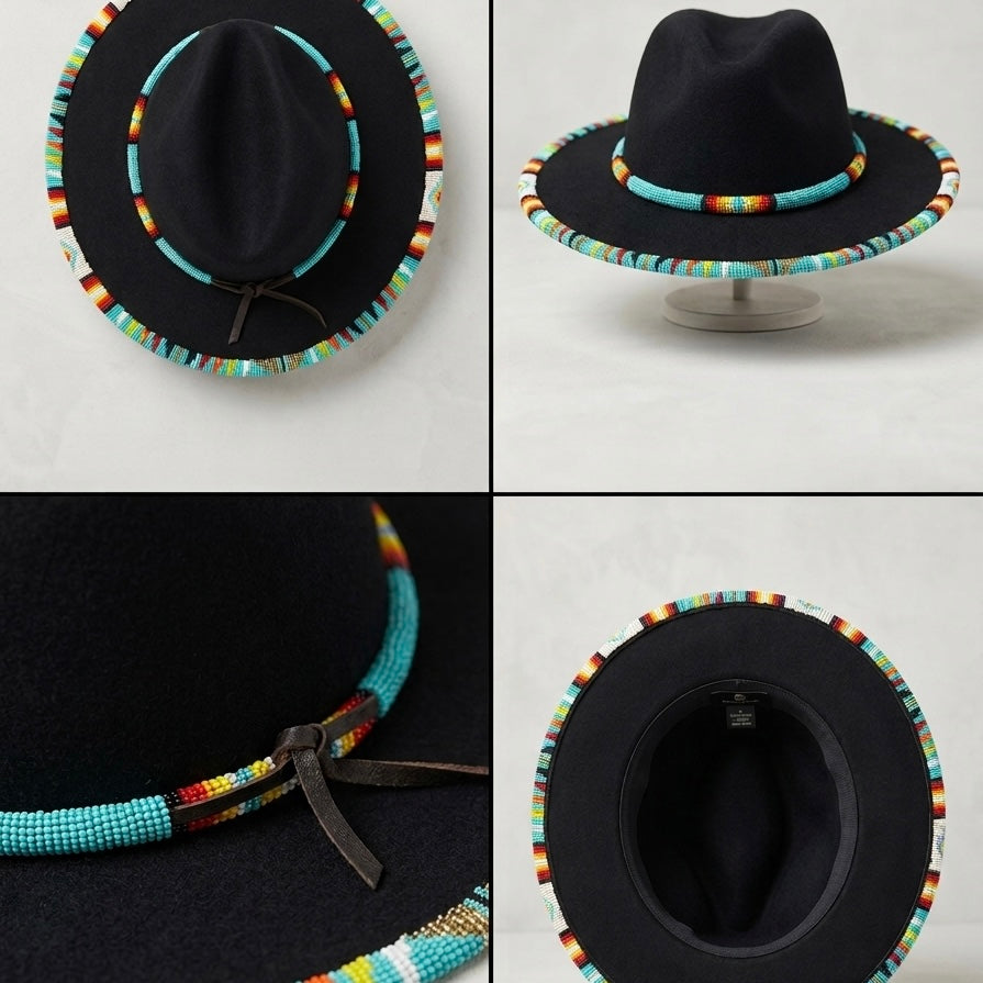 Size-61 Handmade Beaded Hat