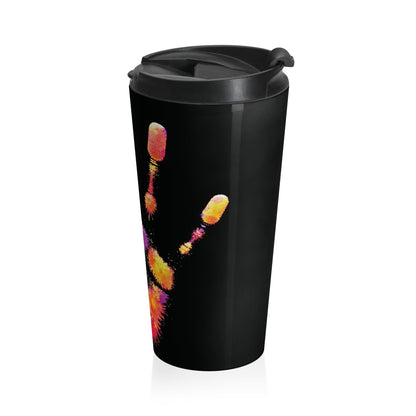 Travel Mug — Colorful Neon Paw Print Stainless Steel Tumbler - AURABAGS SHOP
