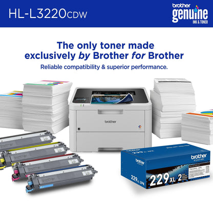 Brother Color Laser Printer with Wireless Printing Fast 19 PPM Output, Duplex Feature, Mobile Device Compatible, 250-Sheet Paper Tray for Professional Home Office Printing (HL-L3220CDW) 🍁 All In One Marketplace Canada