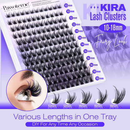 Pawotence Lash Clusters Wispy Cluster Eyelash Extensions 10-18mm Individual Lashes D Curl Cluster Lashes Extension DIY Soft Comfortable Eyelash Clusters with Thin Band 🍁 All In One Marketplace Canada