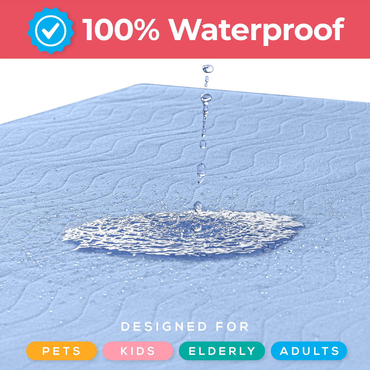 Utopia Bedding (Pack of 2) Waterproof Incontinence Pads Quilted Washable & Absorbent Bed Pad for Adults and Kids 34 x 36 inches (Blue) 🍁 All In One Marketplace Canada