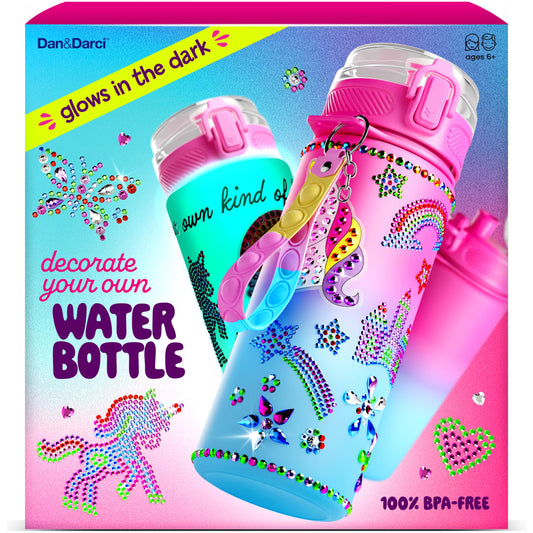 Decorate Your Own Glow-in-the-dark Water Bottle Kit for Girls - 6 7 8 Year Old Girl Birthday Gift Ideas - Gifts for Girls Ages 6-7 6-8 - Arts and Crafts for Kids Age 6-8 - Unicorn Mermaid Toys 🍁 All In One Marketplace Canada