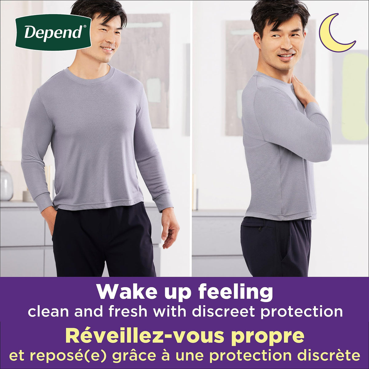 Depend Night Defense Adult Incontinence Underwear for Men, Disposable, Overnight, Extra-Large, Grey, 48 Count 🍁 All In One Marketplace Canada