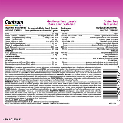 Centrum Prenatal Multigummies with DHA and Folic Acid, Postpartum Multivitamin and Mineral Supplement, 60 count, 30 day supply. 🍁 All In One Marketplace Canada