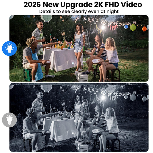 Wireless Security Camera 2Pack- Outdoor WiFi Security Cameras, Color Night Vision, AI/PIR Detection, 2-Way Talk, Cloud/SD, Weatherproof, Battery Powered Outdoor Cameras for Home Security Outside 🍁 All In One Marketplace Canada