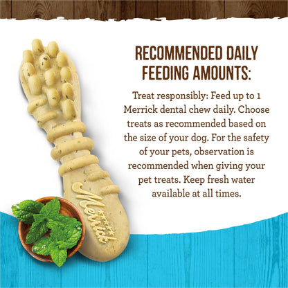 Merrick Fresh Kisses Mint Breath Strips Medium Brush Dental Dog Treat - Value Box (22 ct) 🍁 All In One Marketplace Canada