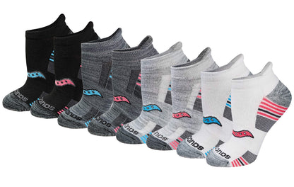 Saucony Women's Performance Heel Tab Athletic Socks (8 & 16 Pairs), Grey Fashion (8 Pairs), Shoe Size: 5-10 🍁 All In One Marketplace Canada