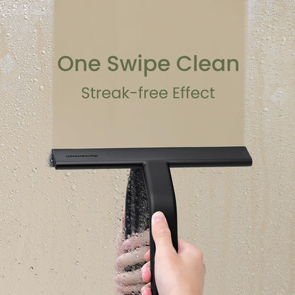 dancemoon JustHang Shower Squeegee for Glass Doors, All-One-Piece Silicone with Built-in Hook Design for Easy Hanging, Household Window Mirror Squeegee for Bathroom, Glass, Tile Wall,Car 10-Inch Black 🍁 All In One Marketplace Canada