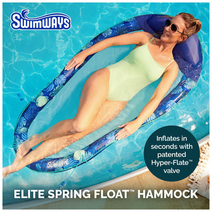 Swimways Elite Spring Float Hammock Pool Lounger, Inflatable Pool Floats Adult with Fast Inflation, Pool Hammock for Adults up to 250 lbs 🍁 All In One Marketplace Canada