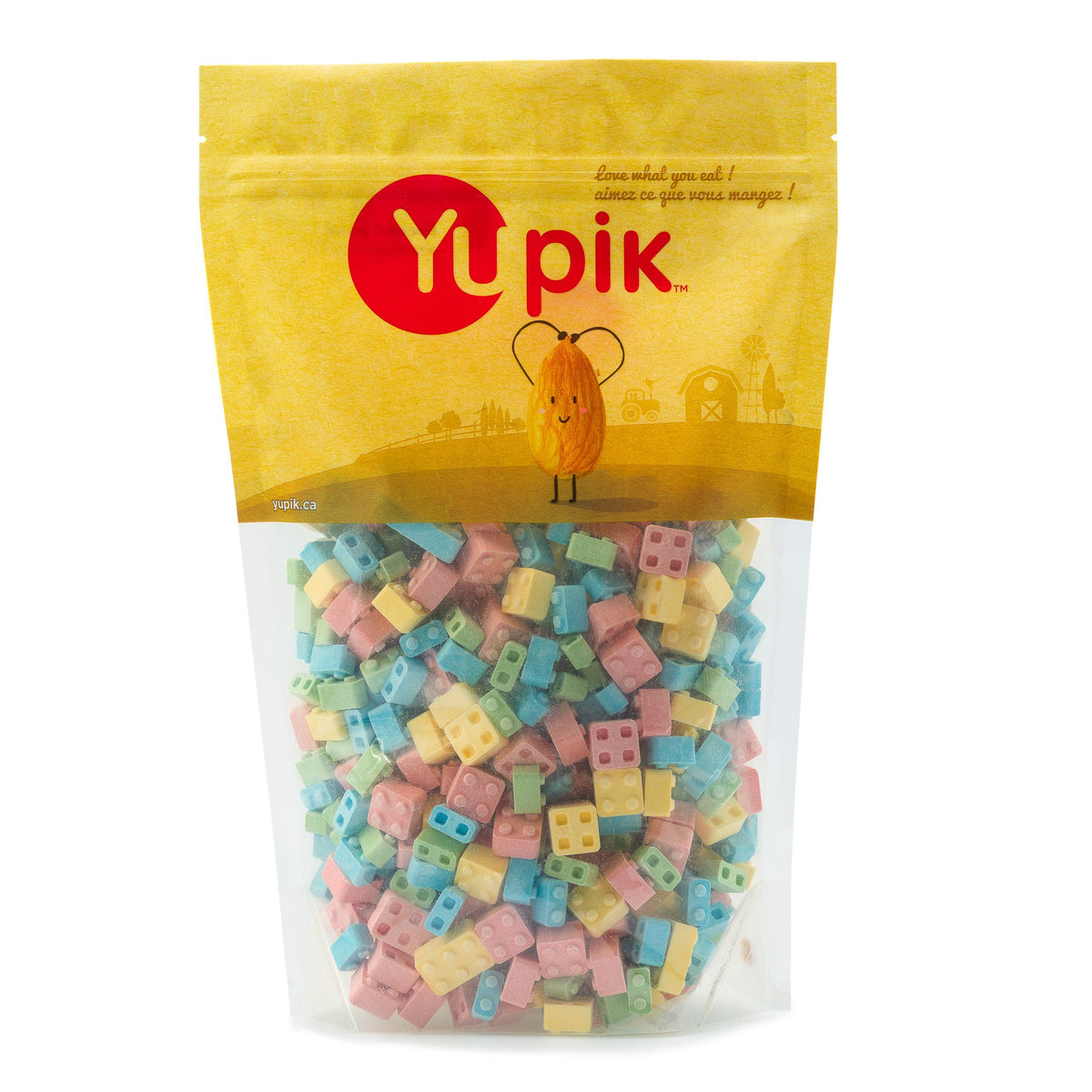 Yupik Candy Blox, 1 kg , 6 Count, Pressed Candies, Gluten-Free, Kosher, Fruity Flavors, Brick-Shaped Treats, Candy Machine Refills, Fun & Nostalgic, Ideal for Gifting, Halloween & Holidays