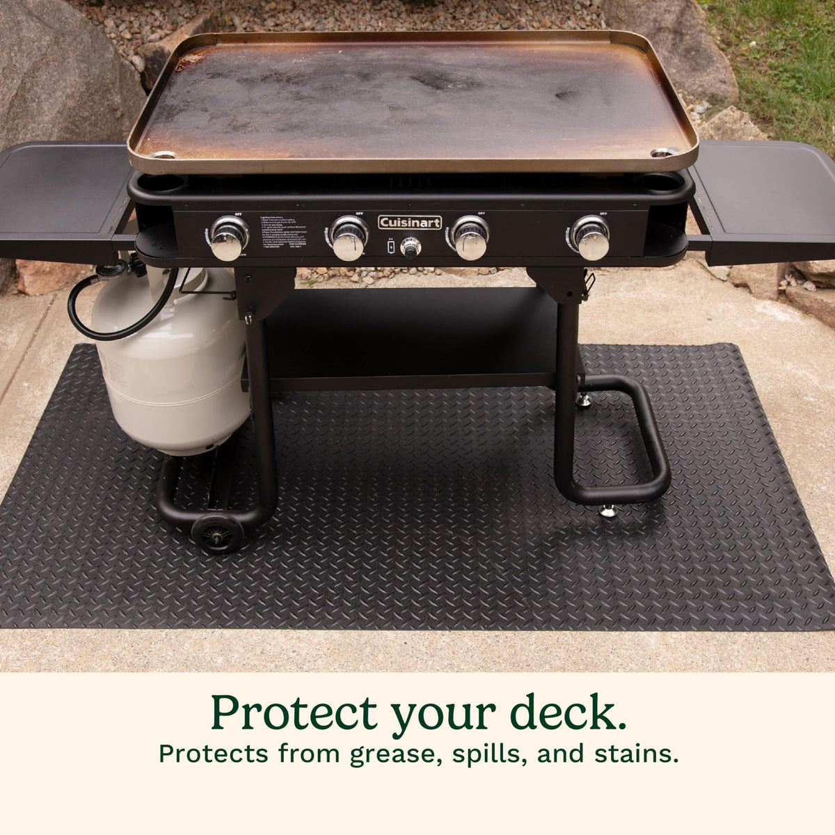 Cuisinart Premium Deck and Grill Mat, 65" x 36", Non-Slip Rubber Mat for BBQ, All Season Protection for Patio, Deck and Porch (CGMT-300C) 🍁 All In One Marketplace Canada