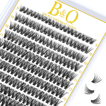 B&Qaugen Lash Clusters 280 Pcs 40D-0.07D-9-16MIX B&Q LASH Individual Lashes 10D 20D 30D 40D 50D Cluster Lashes C D Curl Eyelash Clusters Soft Volume DIY Lash Extensions at Home (40D-0.07D,9-16MIX) 🍁 All In One Marketplace Canada