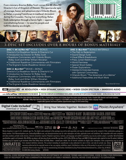 Kingdom of Heaven (4k) (Dir) (Stbk) (Wbr) (Anam) [Blu-ray] 🍁 All In One Marketplace Canada